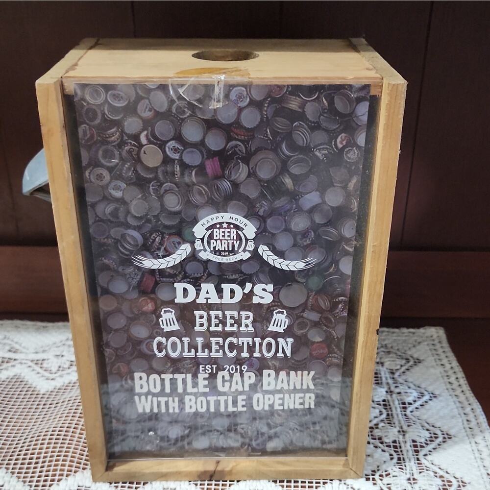 Grand Star Dad's Beer Collection Bottle Cap Bank w/ Bottle Opener, Breweriana
